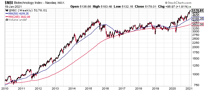 Chart Biotechnologie Index 10 Jahre