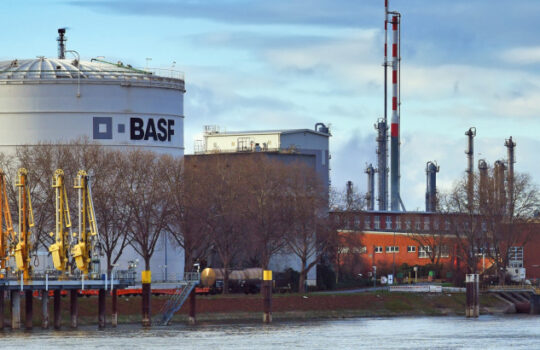 Ludwigshafen, Germany - January 2022: BASF SE, a German multinational chemical company and largest chemical producer in the world