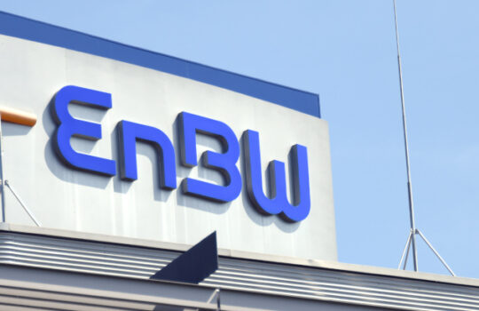 Karlsruhe, Baden-Wuerttemberg / Germany - May 18, 2018: EnBW headquarters in Karlsruhe, Germany - EnBW is a publicly traded electric utilities company