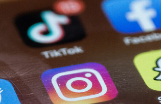 iOS social media apps on the screen of iPhone.YouTube,TikTok,Fac