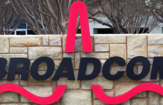 SUNNYVALE, CA/USA - MARCH 1, 2014: Broadcom Facility in Silicon Valley. Broadcom's manufactuers computer and telecommunication networking and isBroadcom is among the top ten semiconductor vendors by revenue.