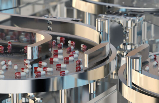 Apontis_Aktie factory of the pharmaceutical industry. pills on the conveyor