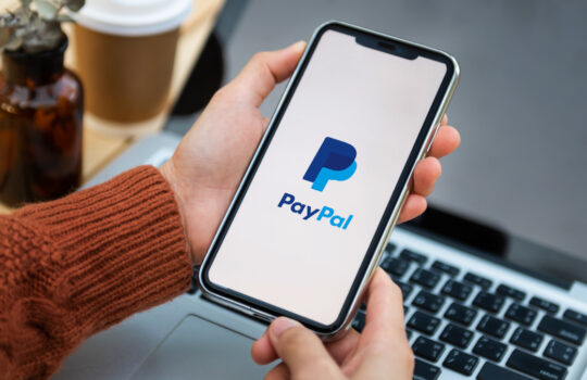 Chiang Mai Thailand.January 21, 2022: PayPal the largest operator of electronic money it was founded in 1998. PayPal most popular way of reception and sending Internet of payments at the eBay auction.