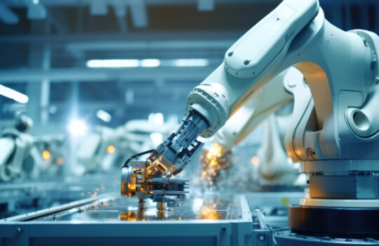 Precision engineering: A robotic arm at work in a fully automated facility