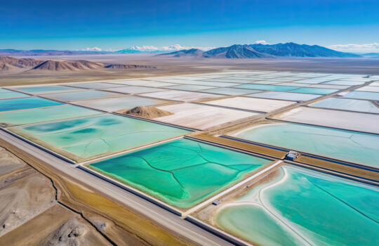 Aerial view of lithium fields in northern Argentina, a surreal landscape where batteries are born Lithium Battery Brine