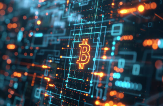 Bitcoin blockchain crypto currency digital encryption, Digital money exchange, Technology background