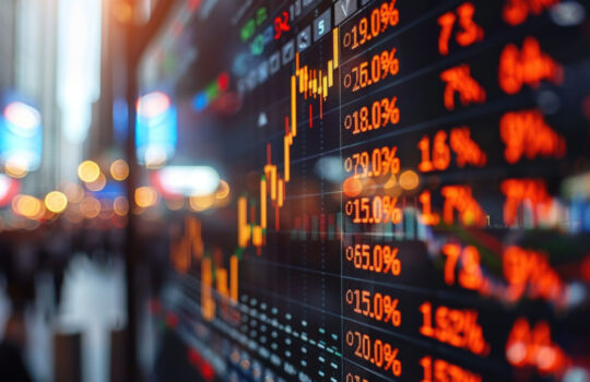 Business graph or chart stock market or forex trading graph in graphic concept suitable for financial investment or Economic trends business