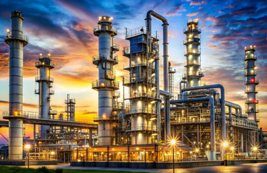 Oil​ refinery​ and​ plant and tower column of Petrochemistry industry