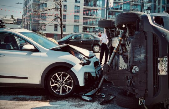 a car that has crashed into another car