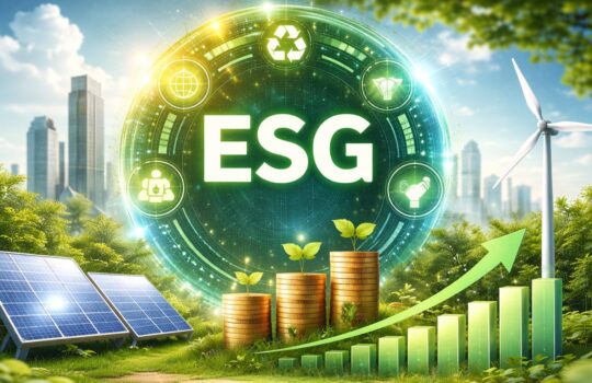 Digitale Illustration zum Thema ESG (Environmental, Social, Governance)