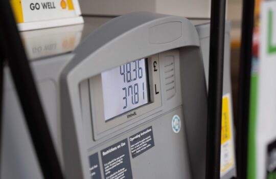 a close up of a gas pump at a gas station