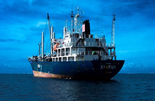 cargo ship in ocean